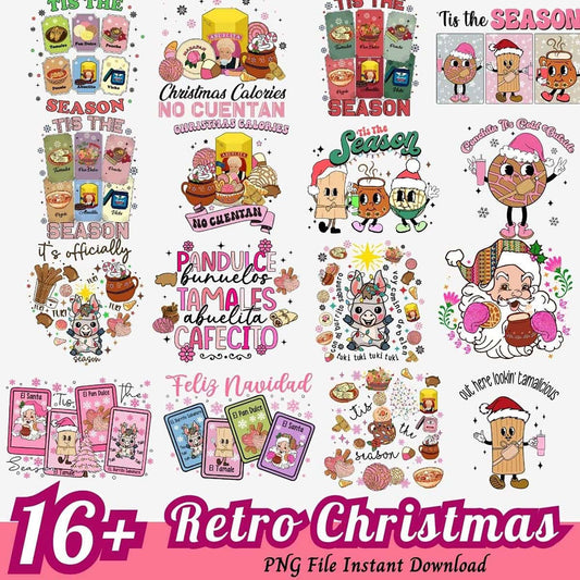Retro Christmas PNG Bundle