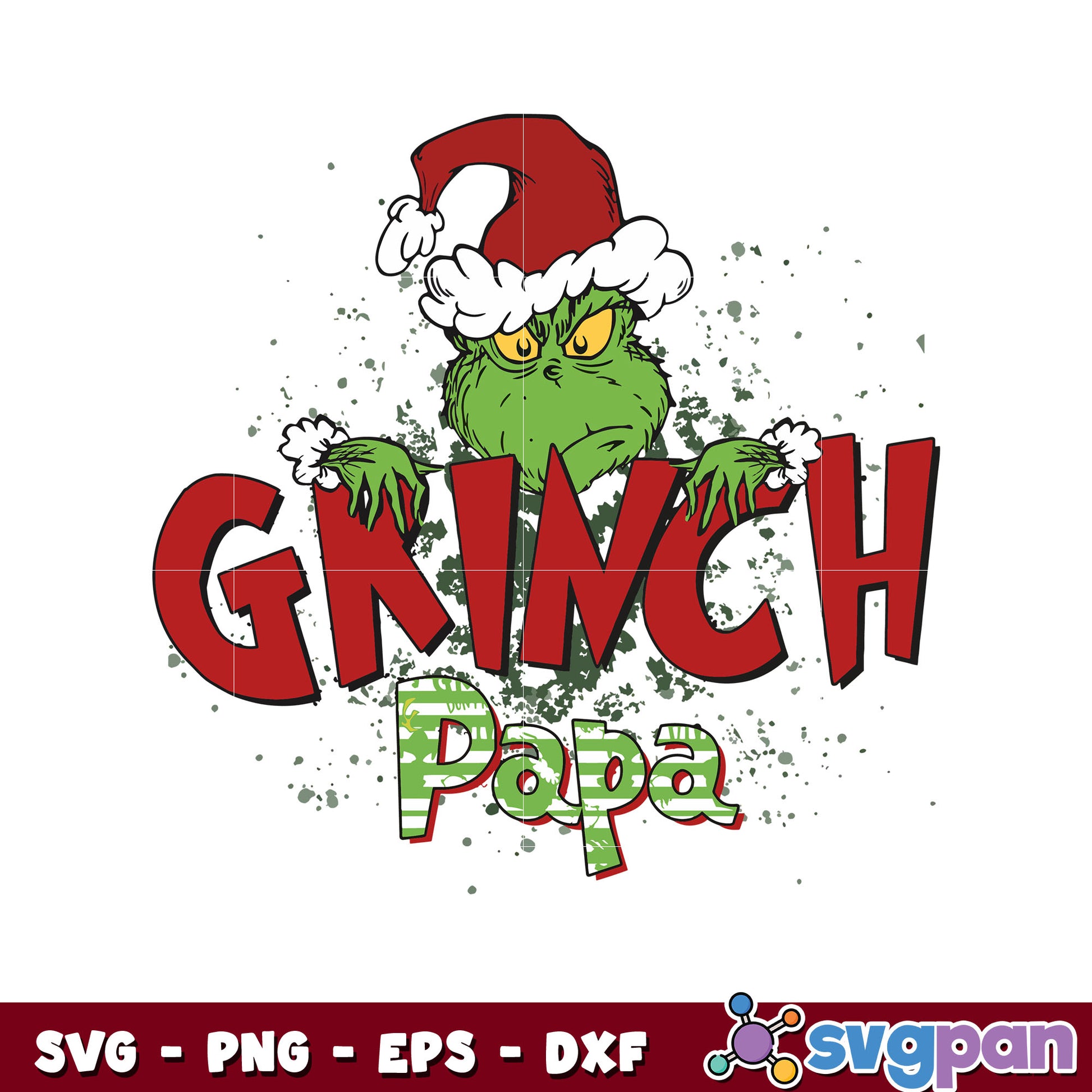 Retro Grinch Papa Christmas svg