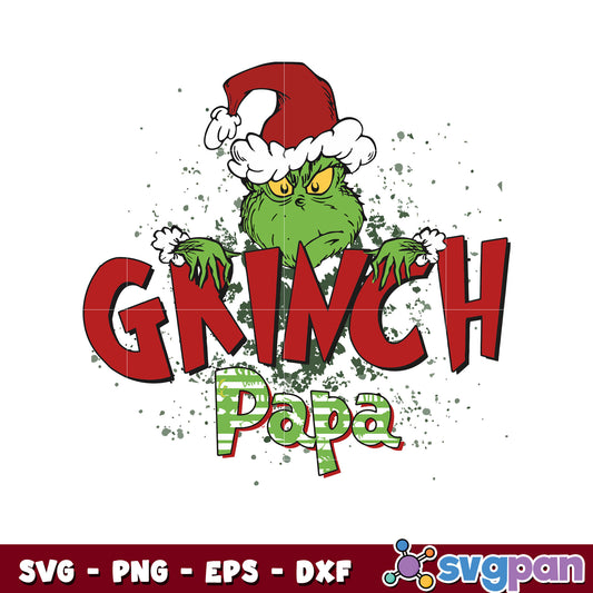 Retro Grinch Papa Christmas svg