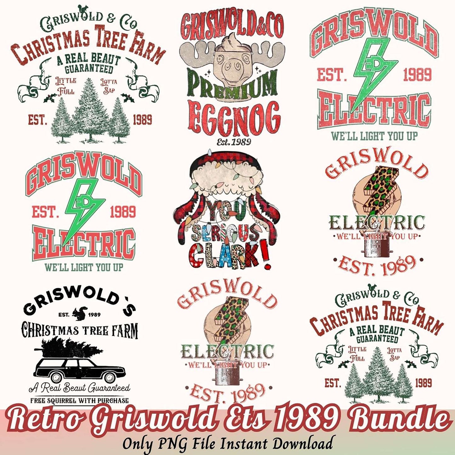Retro Griswold Christmas PNG Bundle 1989