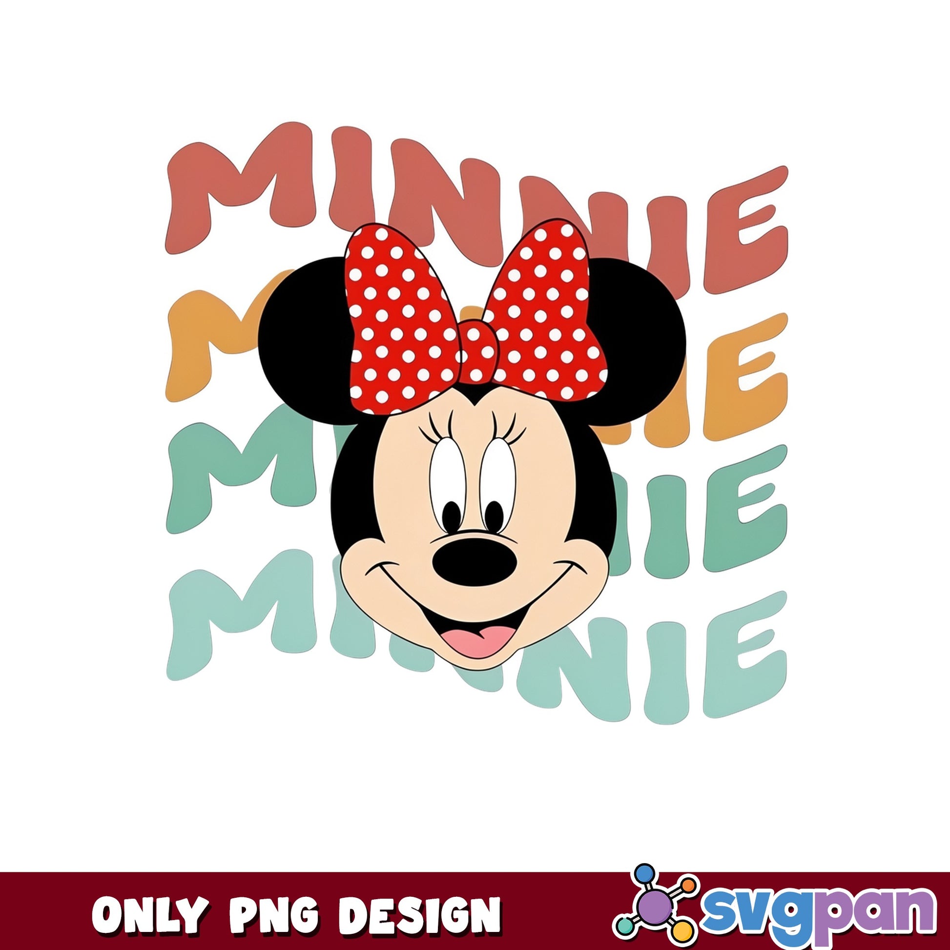 Retro Minnie Mouse PNG, Disney Minnie Stacked PNG, Mickey PNG