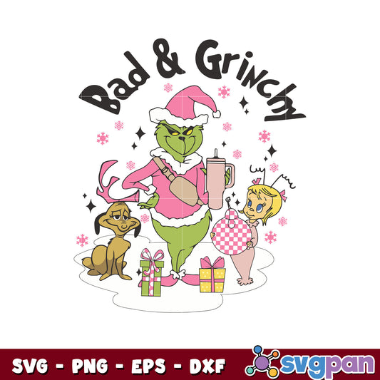 Retro bad and grinchy friends svg