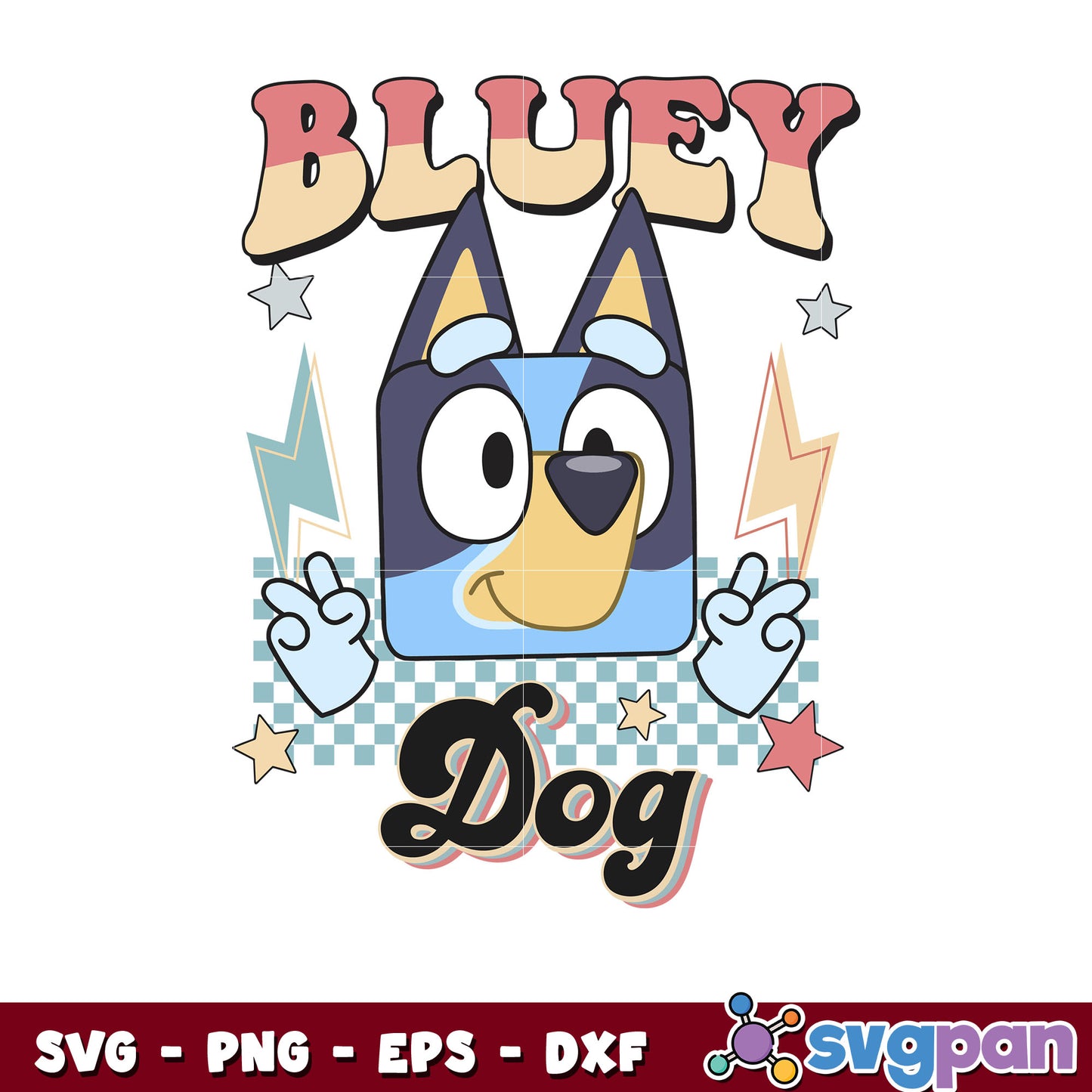 Retro bluey dog funny cartoon svg, bluey character svg, cartoon svg