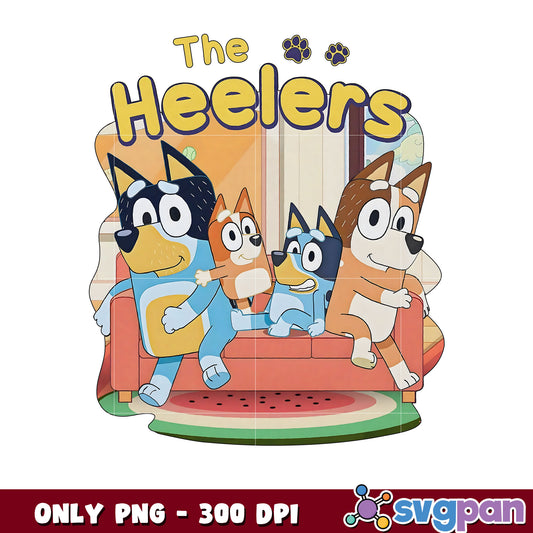 Retro bluey the heelers cartoon png, bluey family png, bluey png