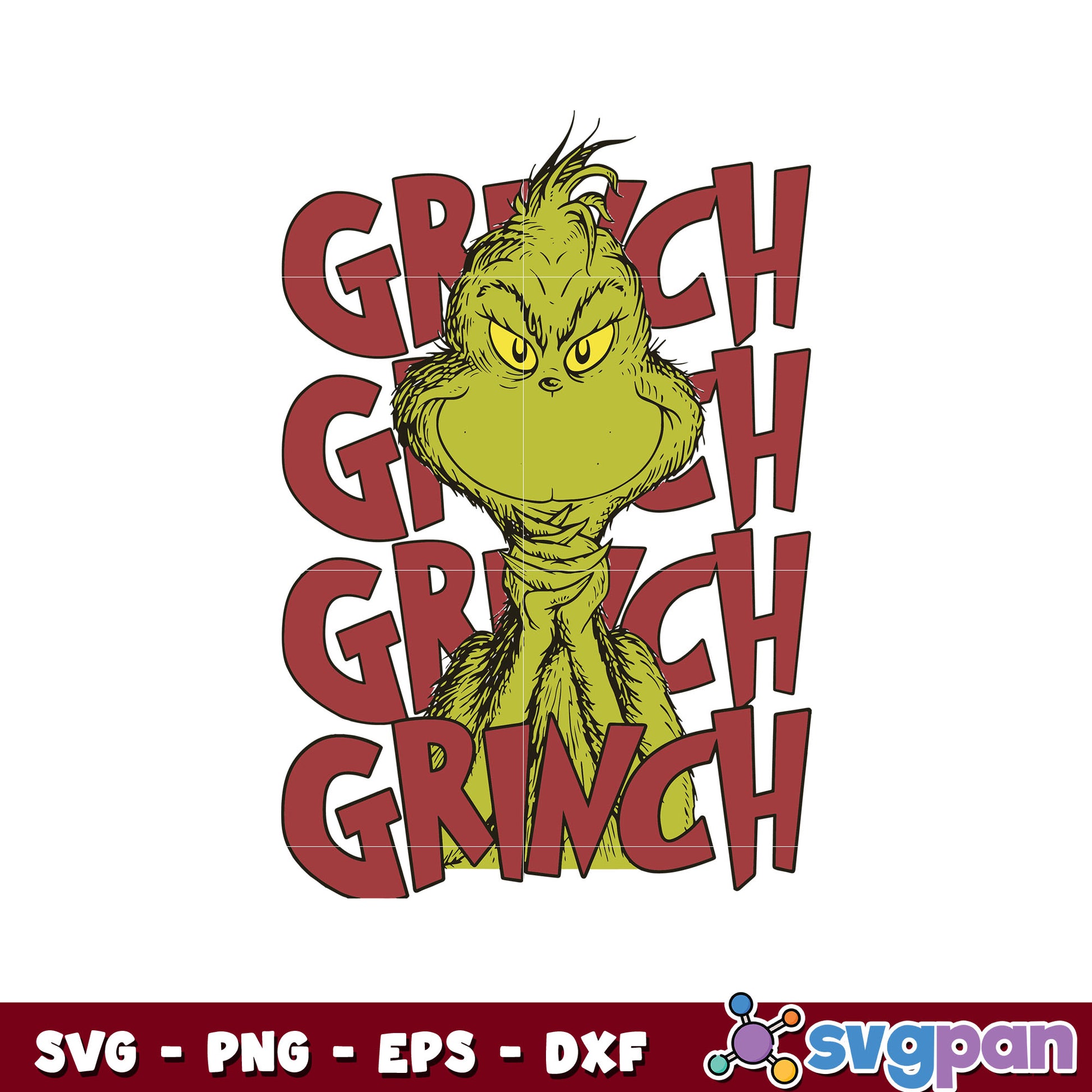 Retro christmas characters grinch svg