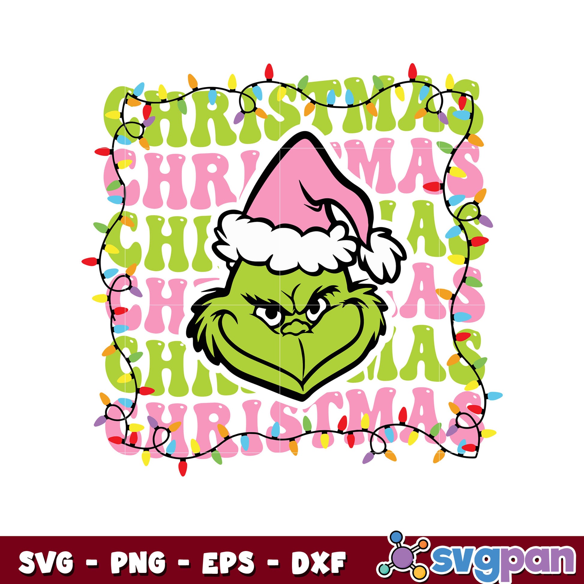 Retro christmas grinch face svg