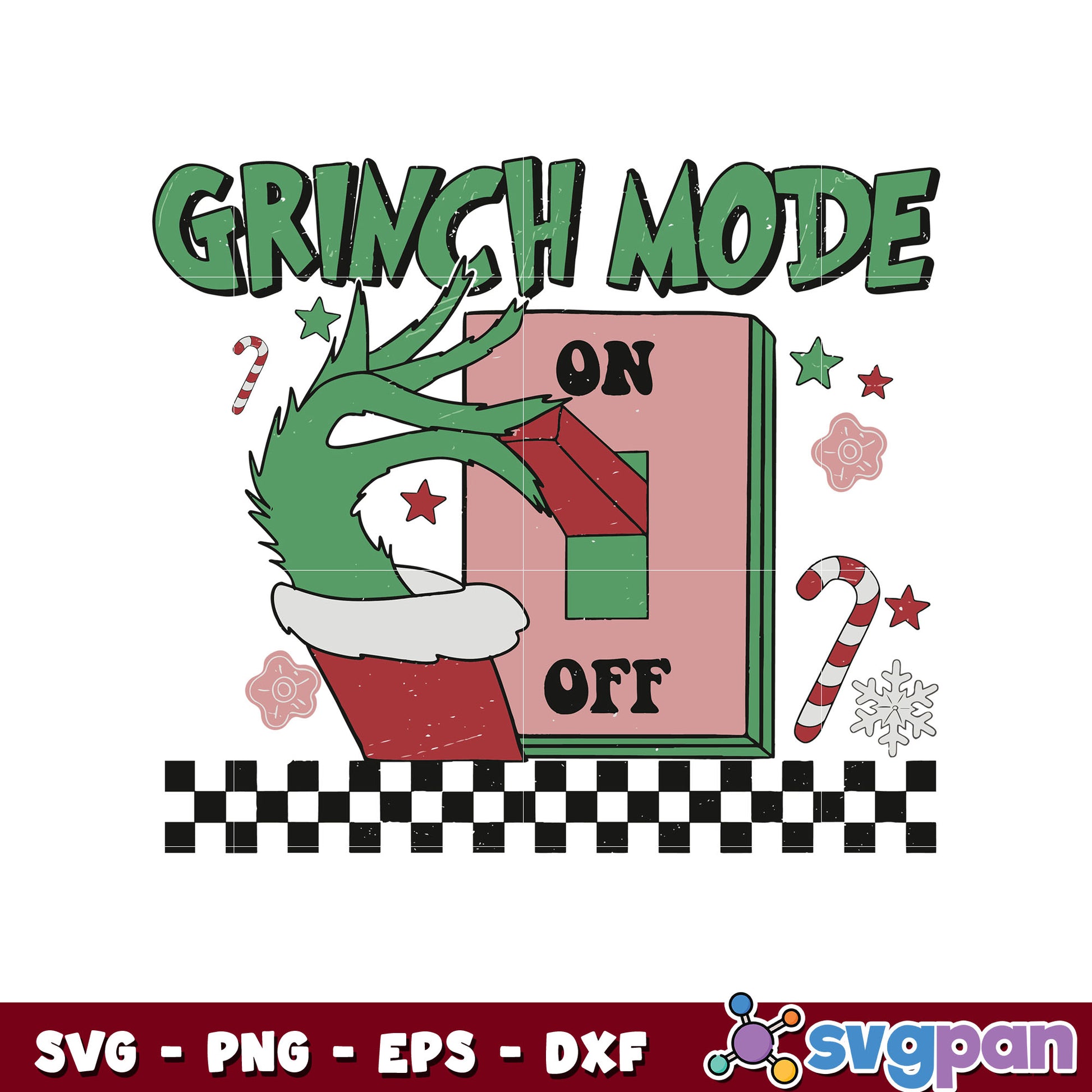 Retro christmas grinch mode svg