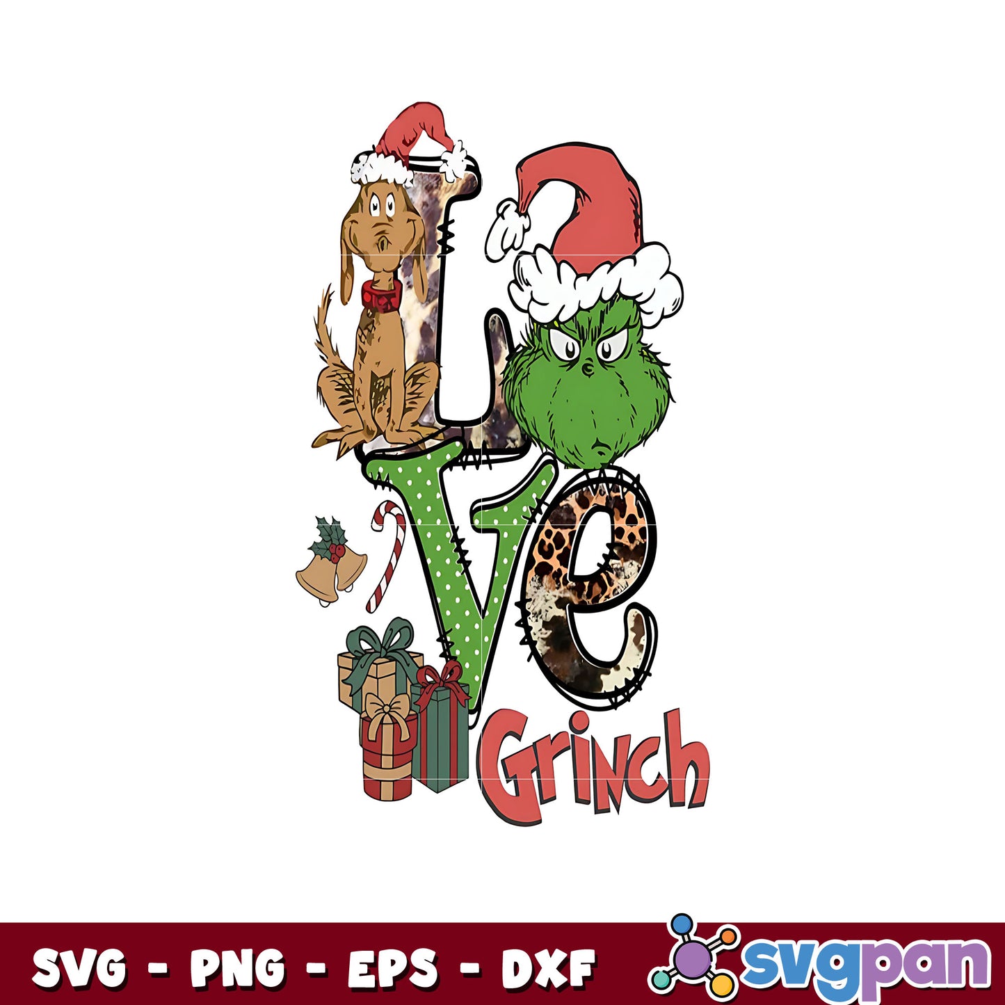 Retro christmas love the grinch svg