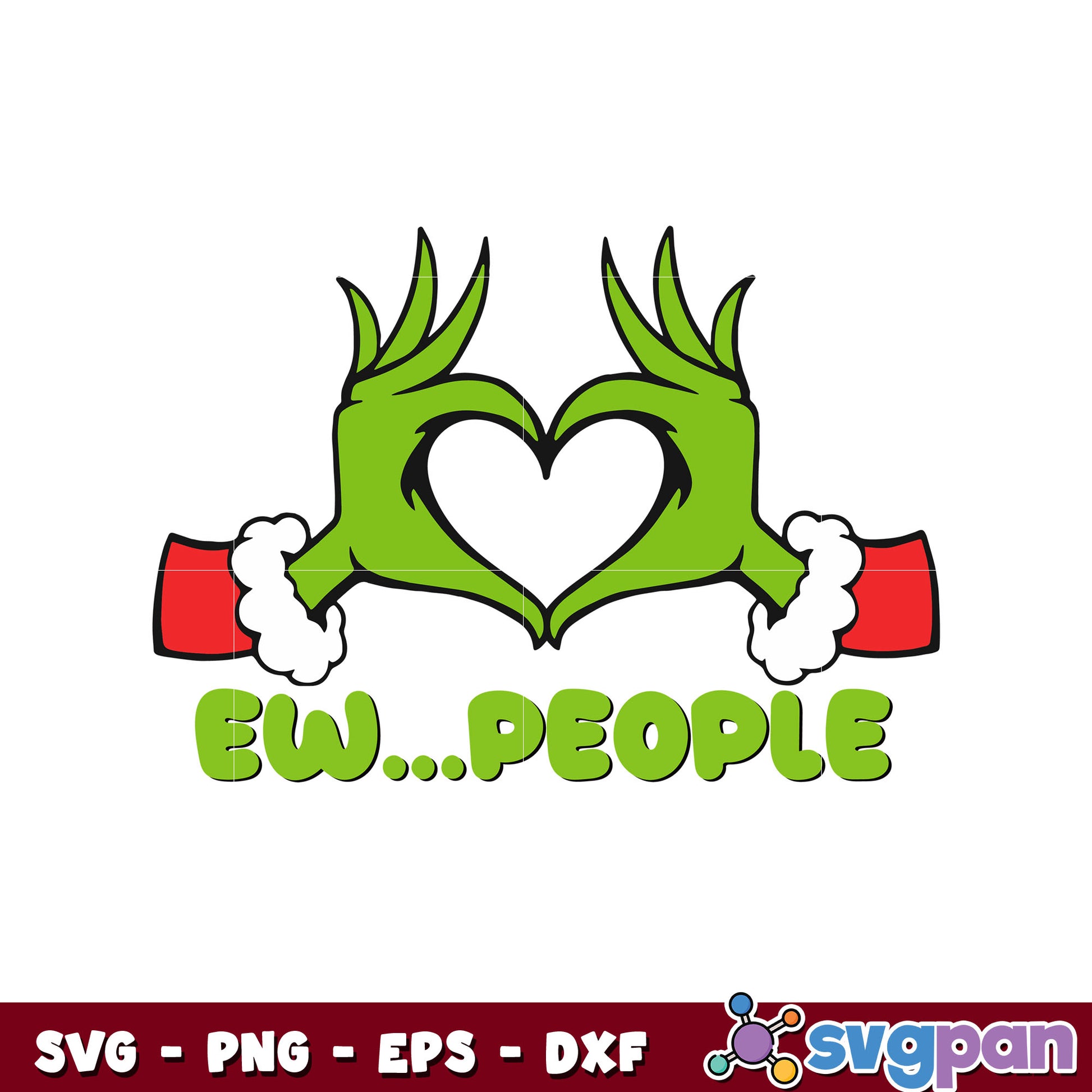 Retro ew people grinch hand svg