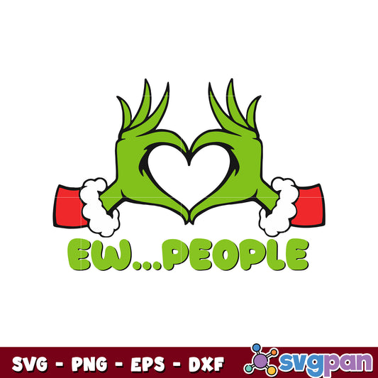 Retro ew people grinch hand svg