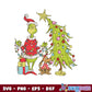 Retro grinch Christmas tree svg