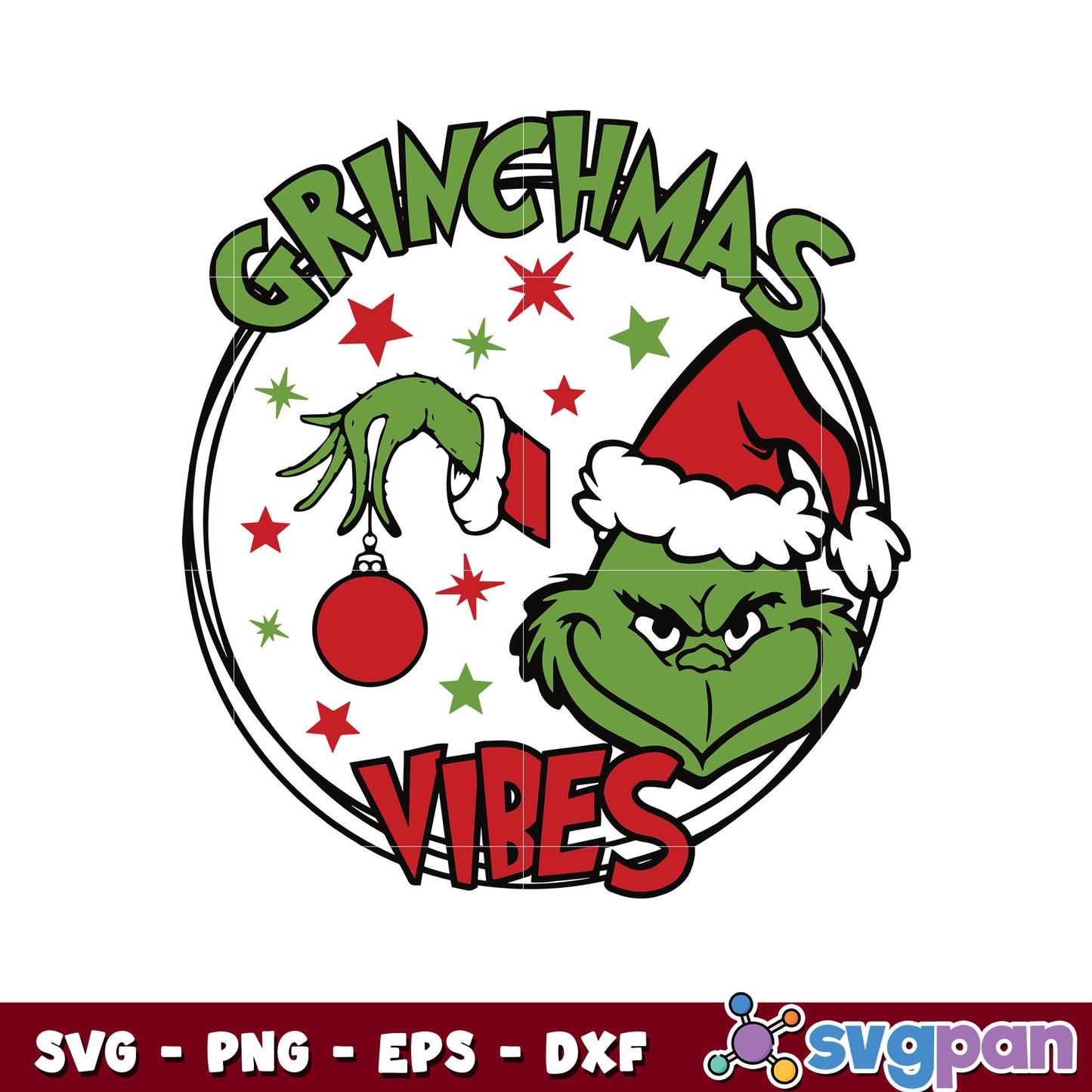 Retro grinchmas vibes cosplay santa svg