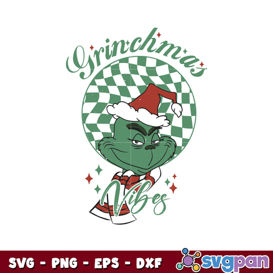 Retro grinchmas vibes funny christmas grinch svg