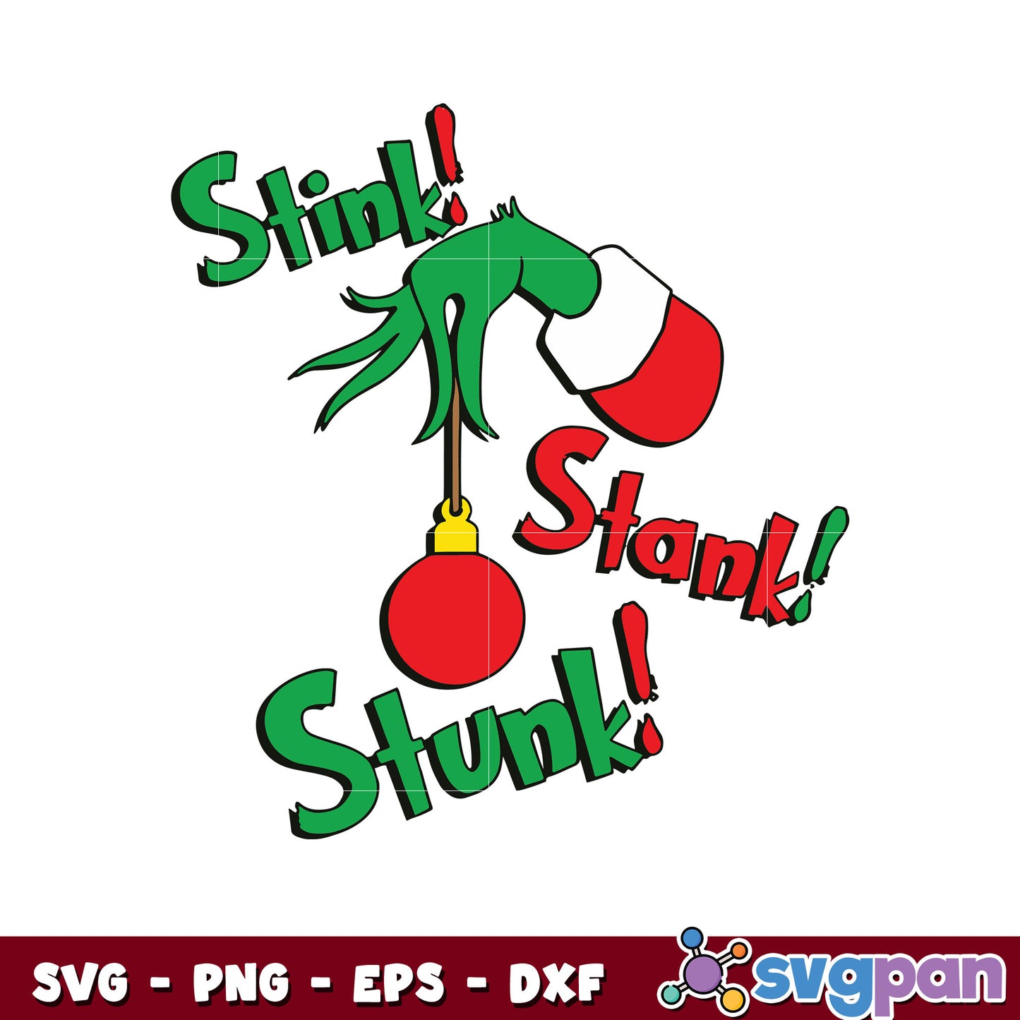 Retro grinch stink stank stunk svg