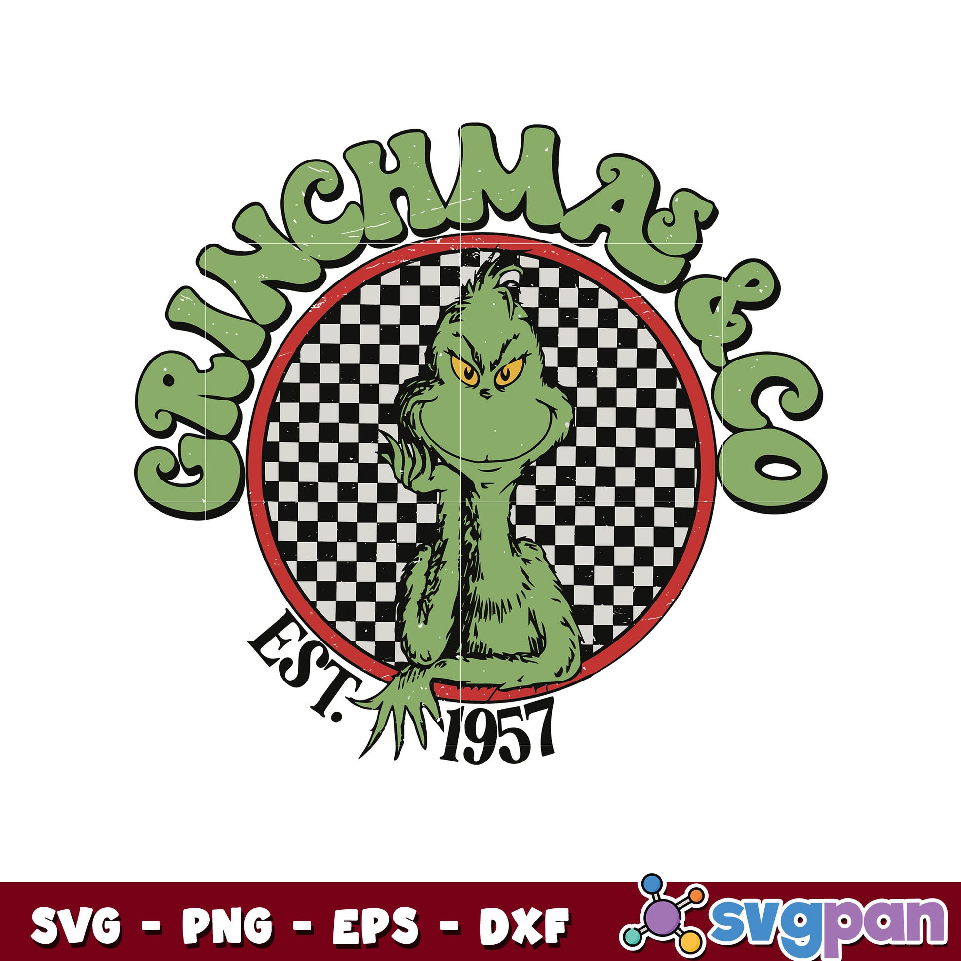 Retro groovy grinchmas and Co est 1957 svg