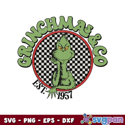 Retro groovy grinchmas and Co est 1957 svg