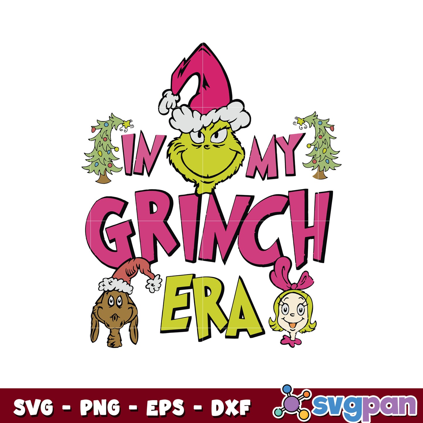 Retro in my grinch era characters svg