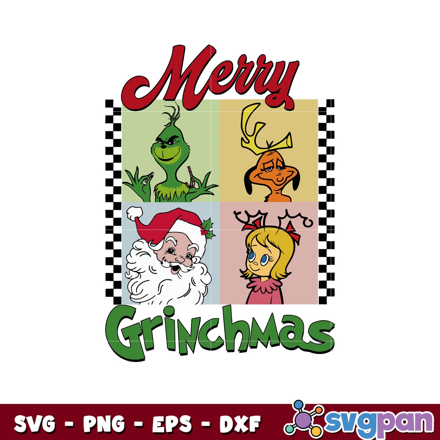 Retro merry grinchmas santa claus svg