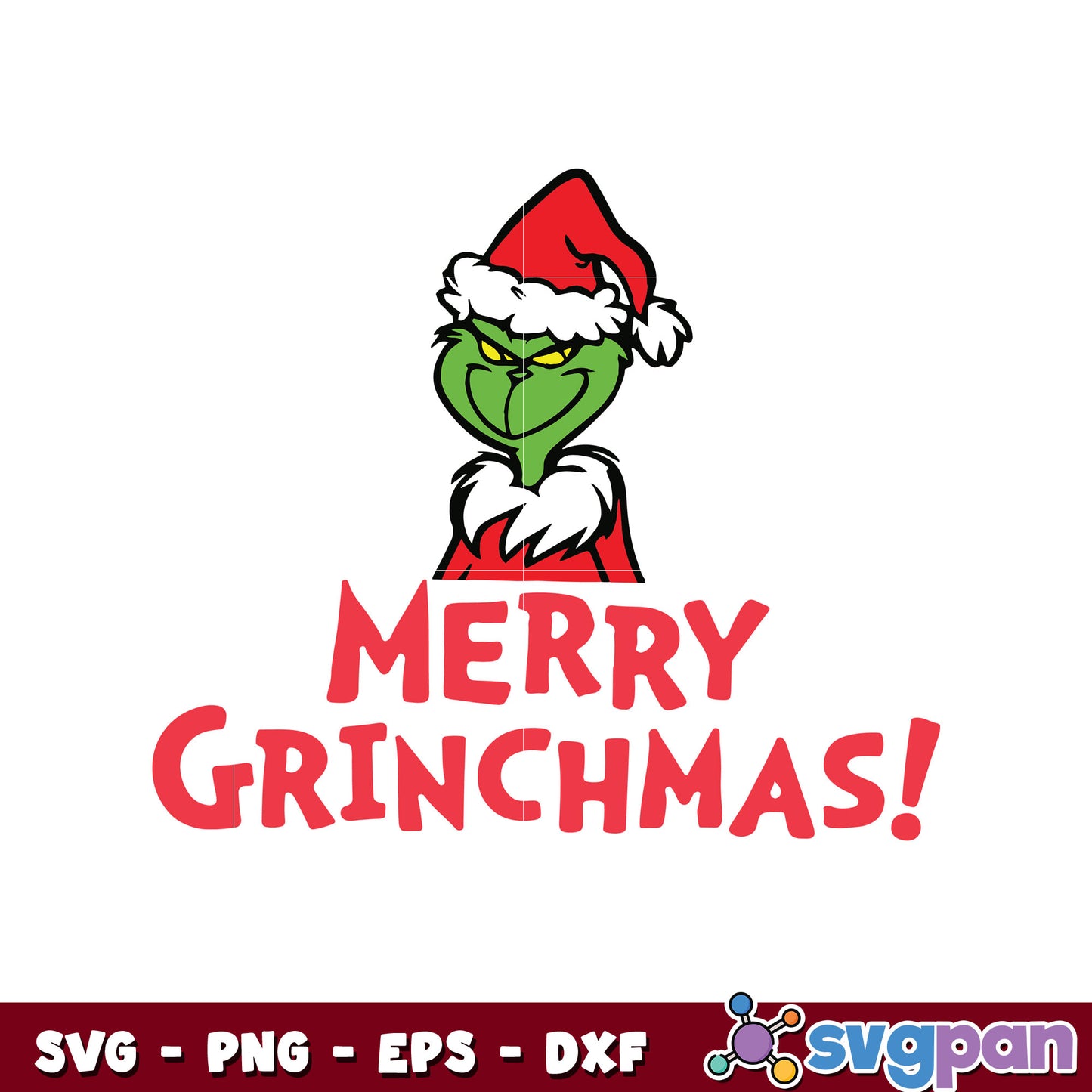 Retro merry grinchmas santa hat svg