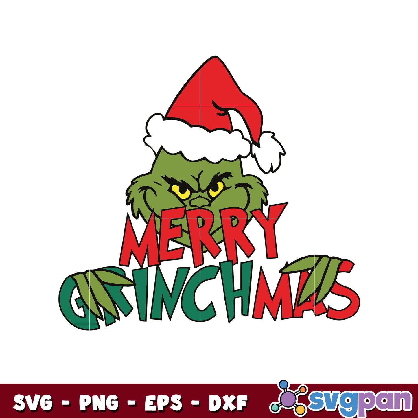 Retro merry grinchmas santa vibe svg