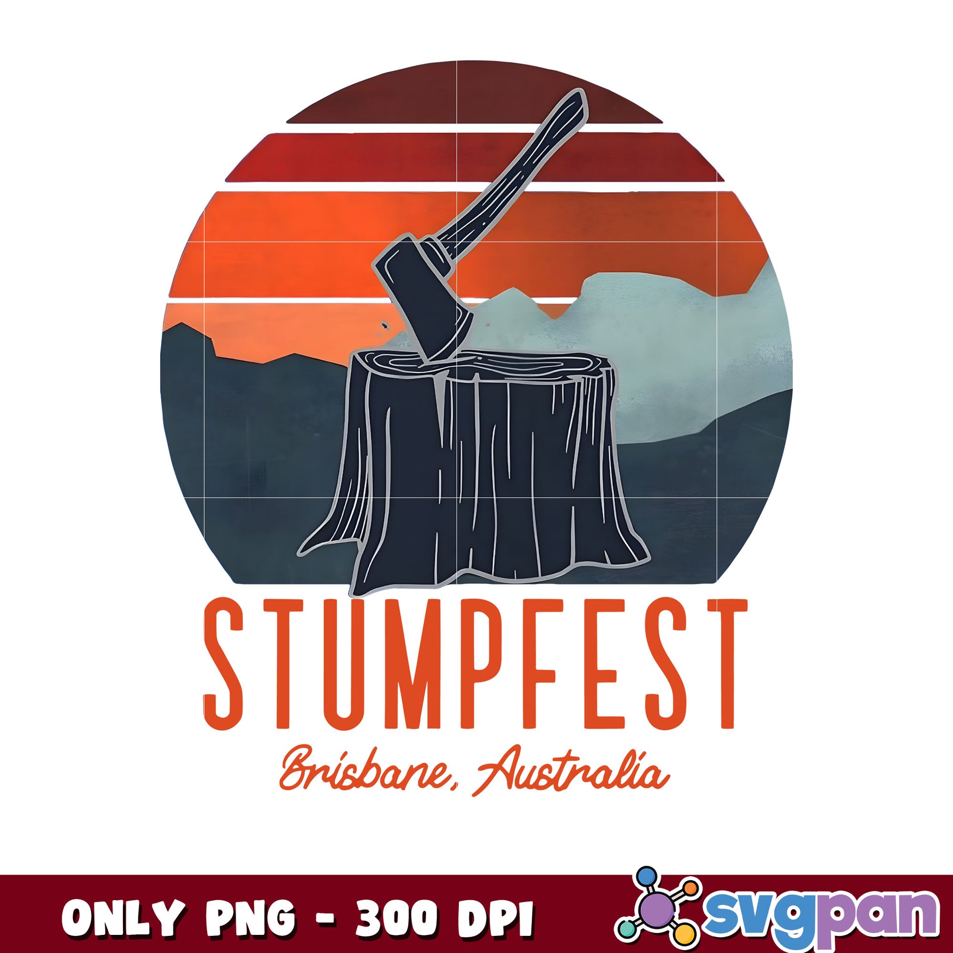 Retro stumpfest bluey cartoon design png, stumpfest​ png