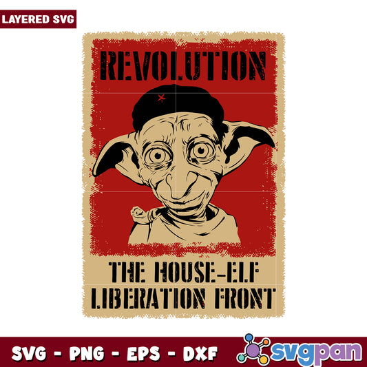 Revolution House-Elf Liberation Front SVG Design, Perfect for Crafts