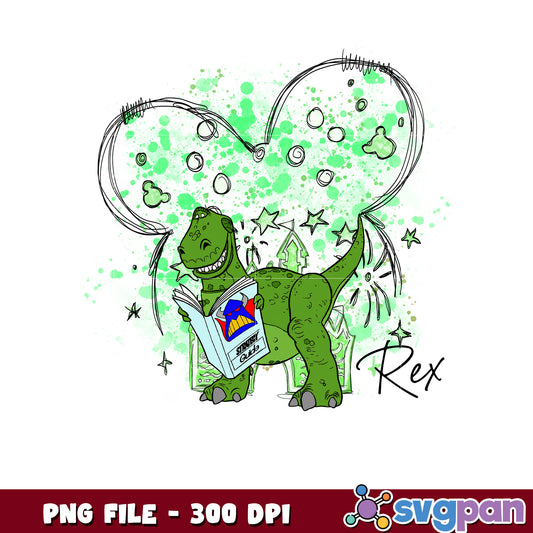Rex toy story design png, disney cruise png, disney store png