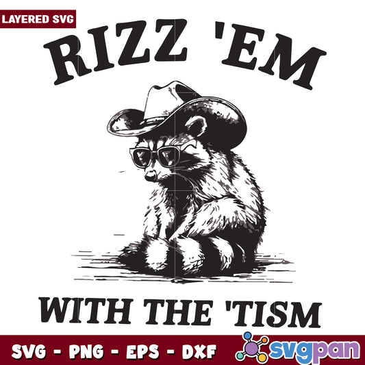 Rizz em with the tism svg, rizz mem svg, gen z humor svg