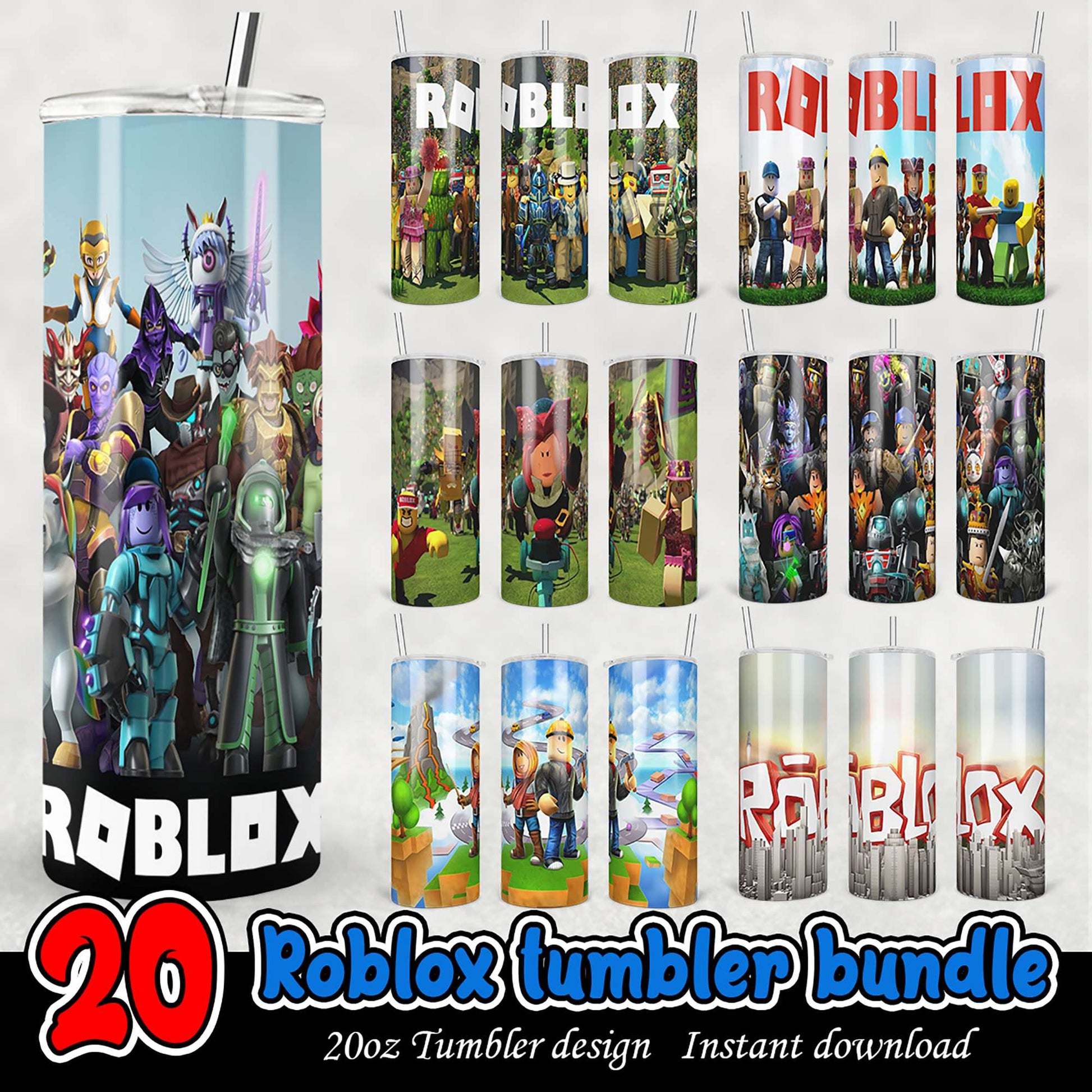 Roblox Tumbler Bundle PNG 20oz Designs