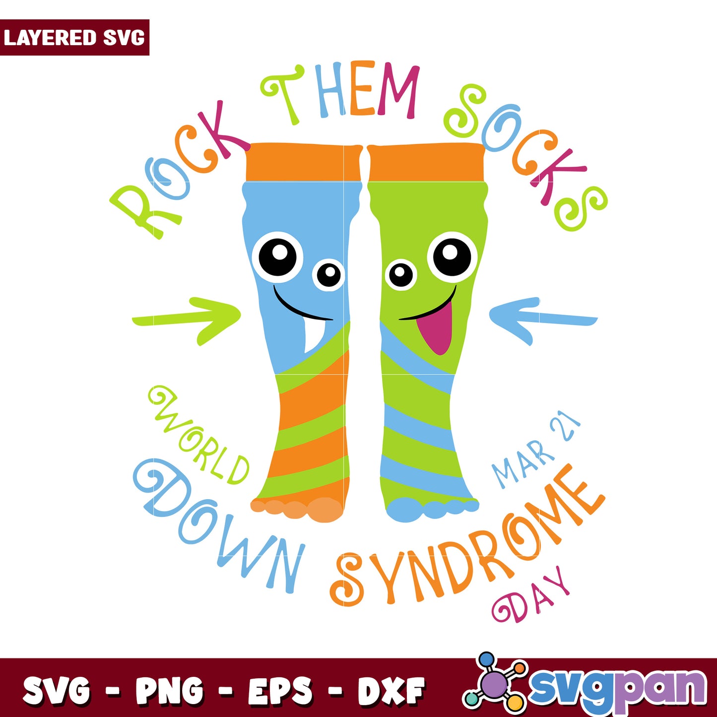 Rock Them Socks Design for Down Syndrome Day, Celebrate with Fun Design