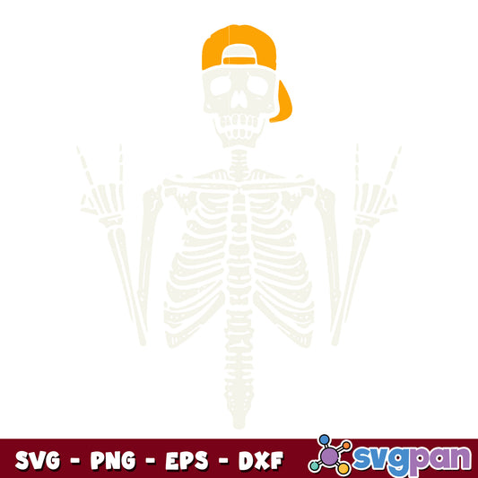 Rocker Skater Skeleton Cap Cool Halloween svg
