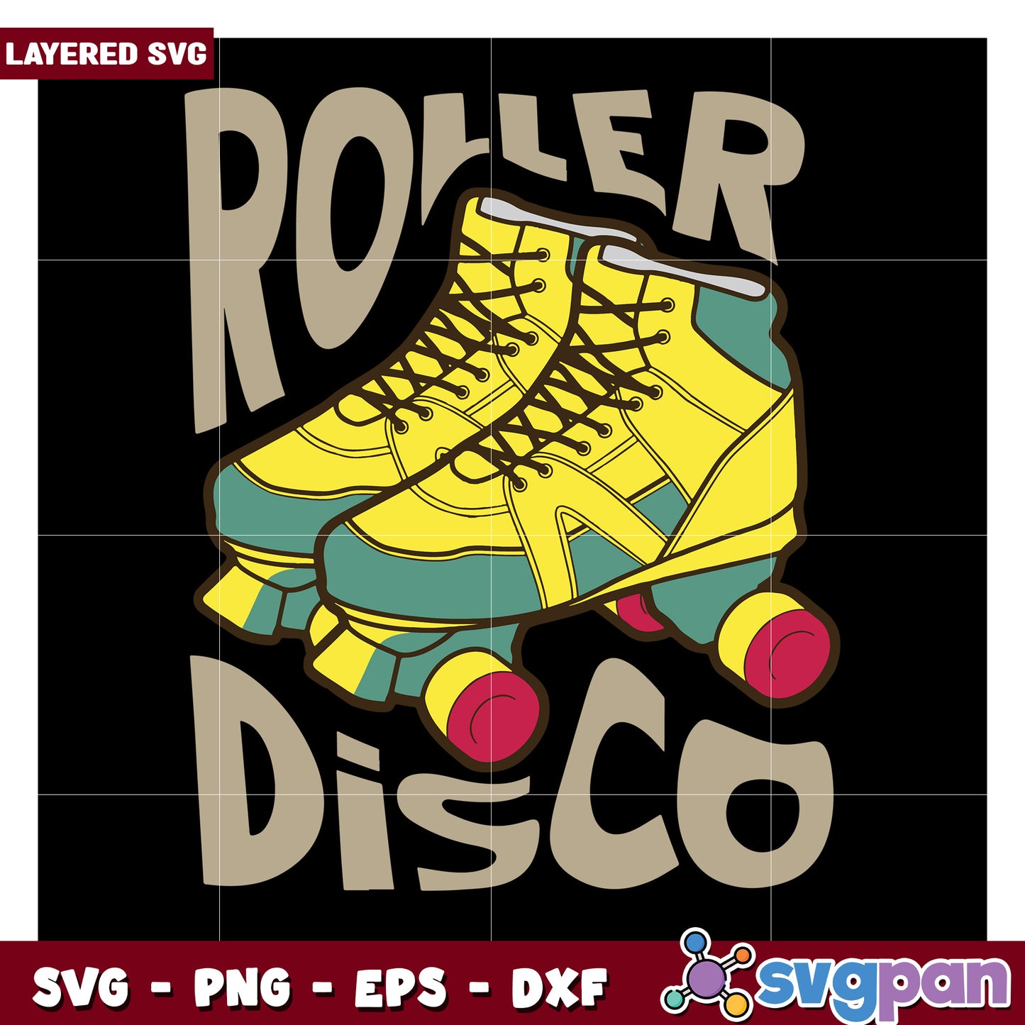 Roller Disco SVG Design for Crafts, Perfect for T-shirts and More