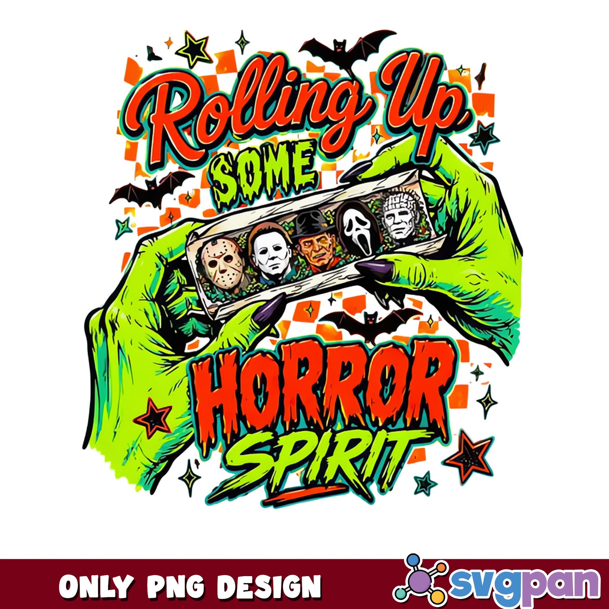 Rolling Up Some Horror Spirit PNG, Halloween Horror PNG, Scary Movie PNG