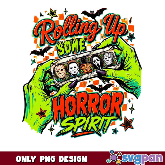 Rolling Up Some Horror Spirit PNG, Halloween Horror PNG, Scary Movie PNG