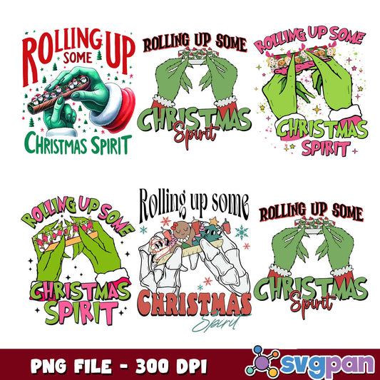 Rolling up some christmas spirit png bundle
