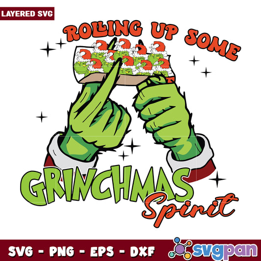 Rolling up some christmas svg, christmas svg, grinch cartoon svg