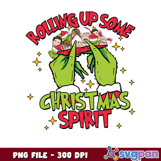 Rollin up some christmas spirit png, grinch costume​ png, grinch hand png