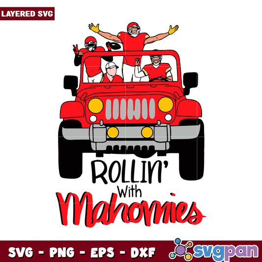 Rollin with Mahomies SVG design for sports fans, perfect for crafts