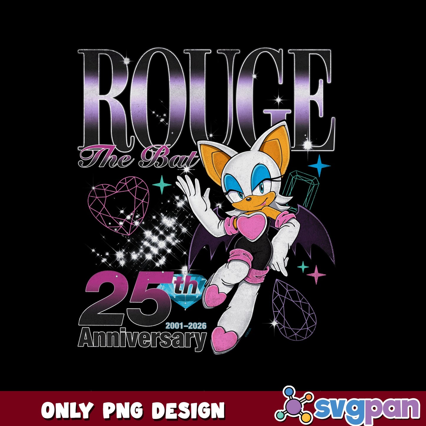Rouge The Bat PNG, Sonic 25th Anniversary PNG, Sonic PNG