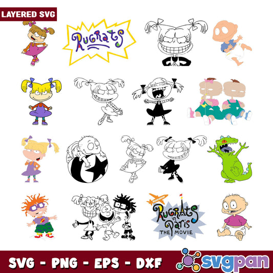 Rugrats SVG Bundle Layered Designs