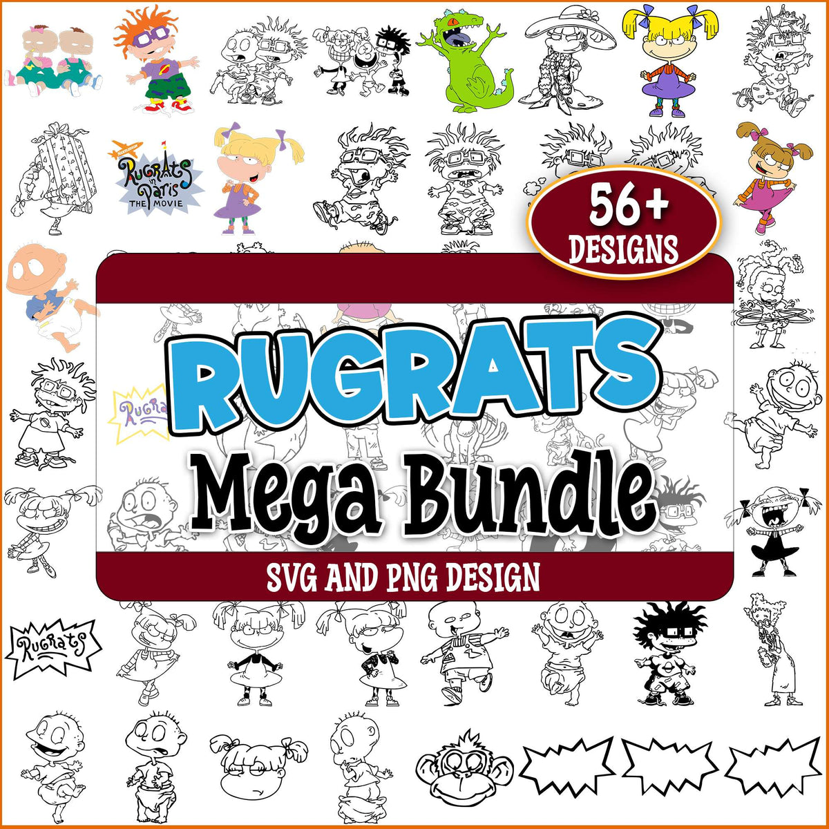 Eside Rugrat Rugrats sketch svg bundle, rugrats characters svg, 1900 rugrat svg – svgpan