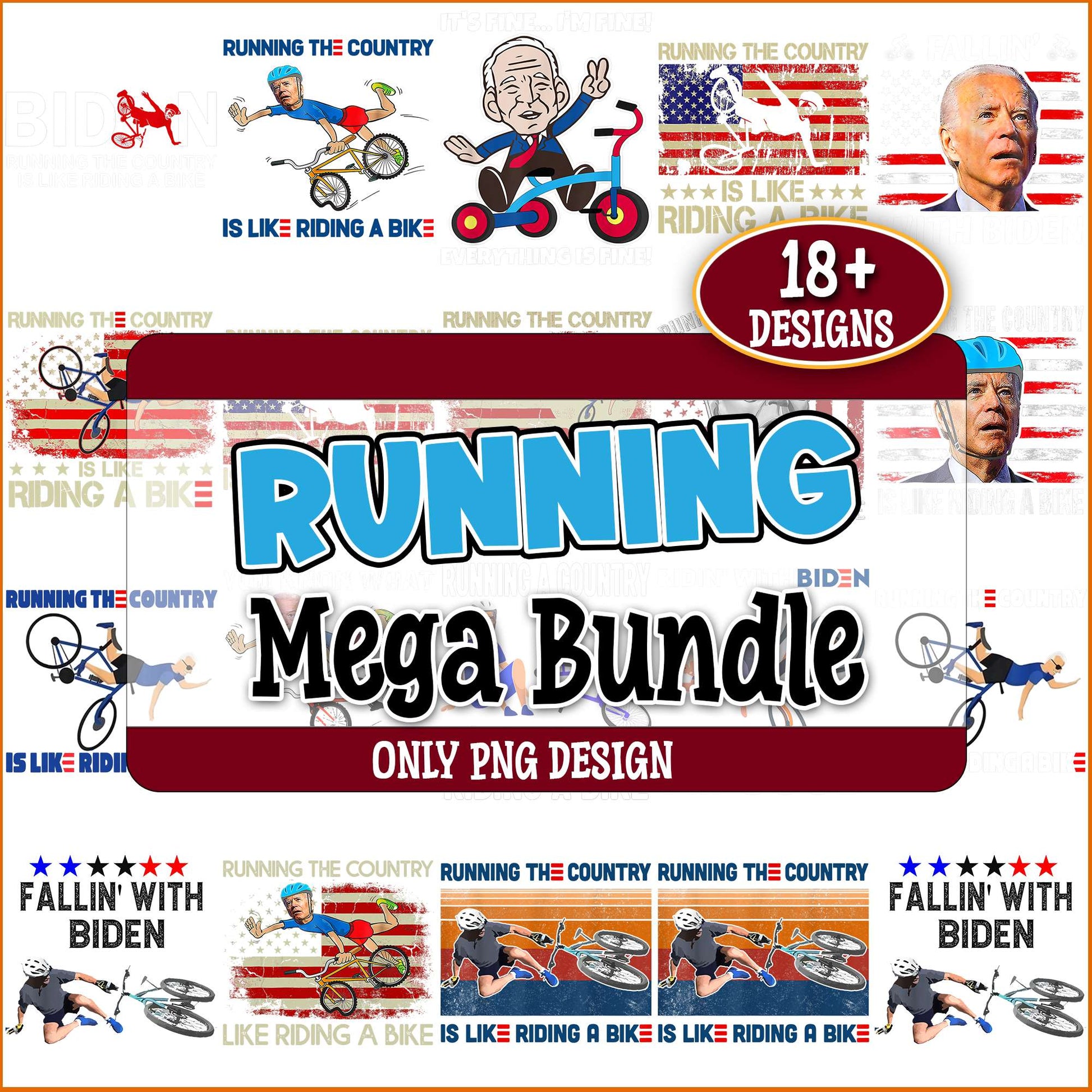 Running funny biden png bundle