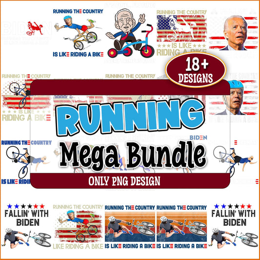 Running funny biden png bundle