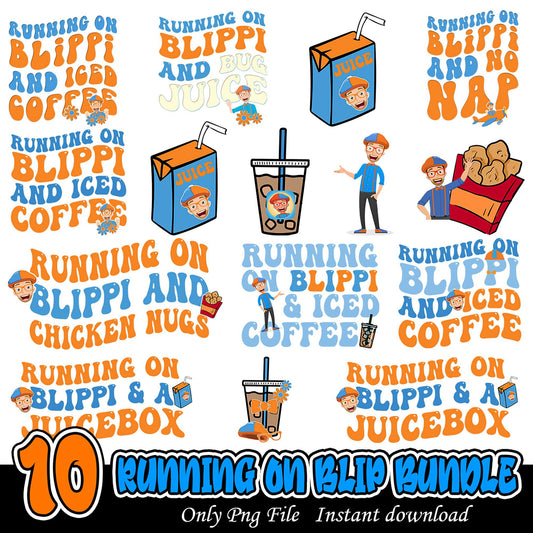 Running on Blippi Bundle with Fun PNG Designs Download