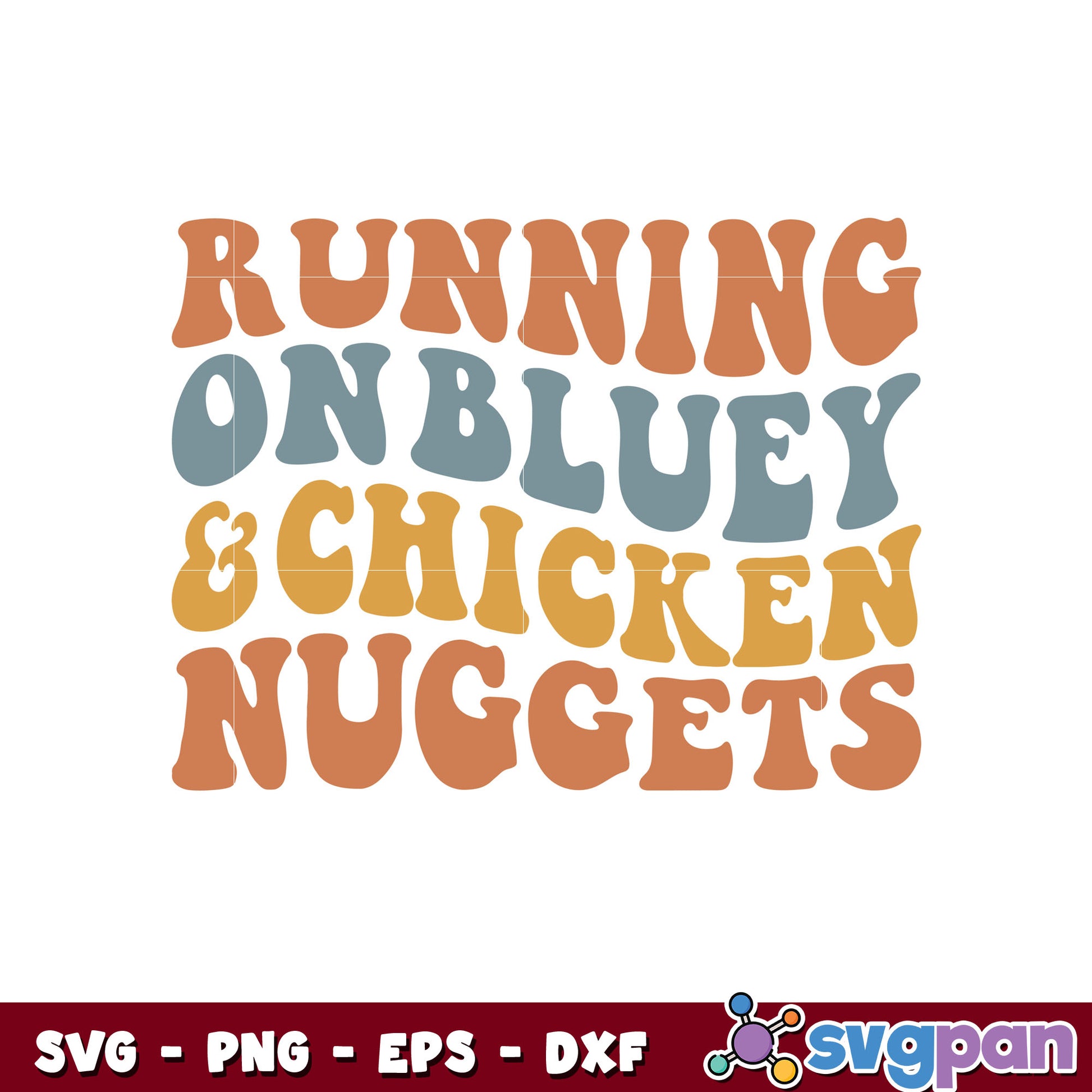 Running on bluey chicken nuggets svg