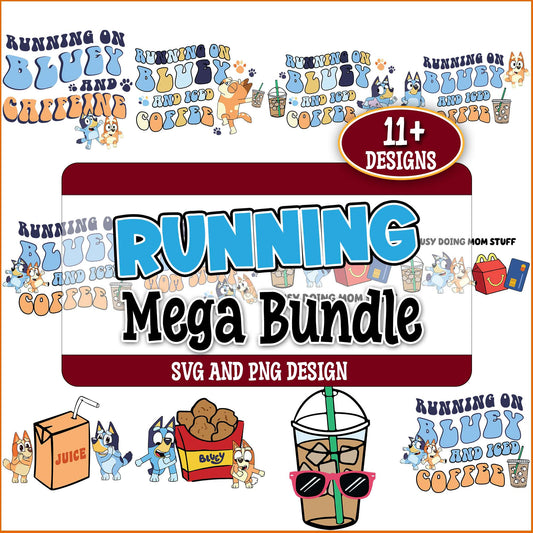 Running quotes bluey svg bundle