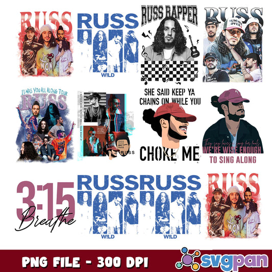 Russ songs design png bundle