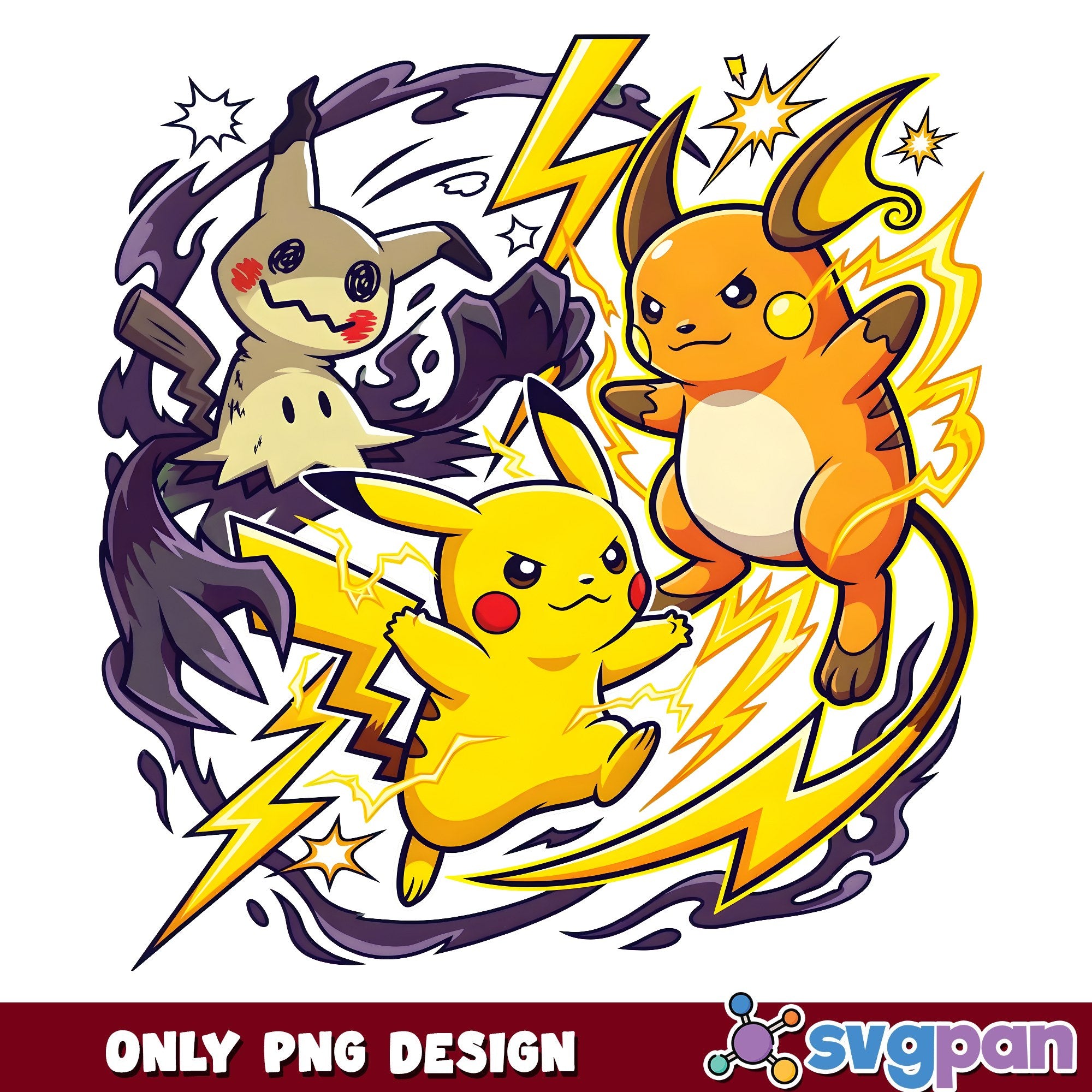 Pikachu Raichu Mimikyu Thunder PNG, Pokemon Electric PNG – svgpan