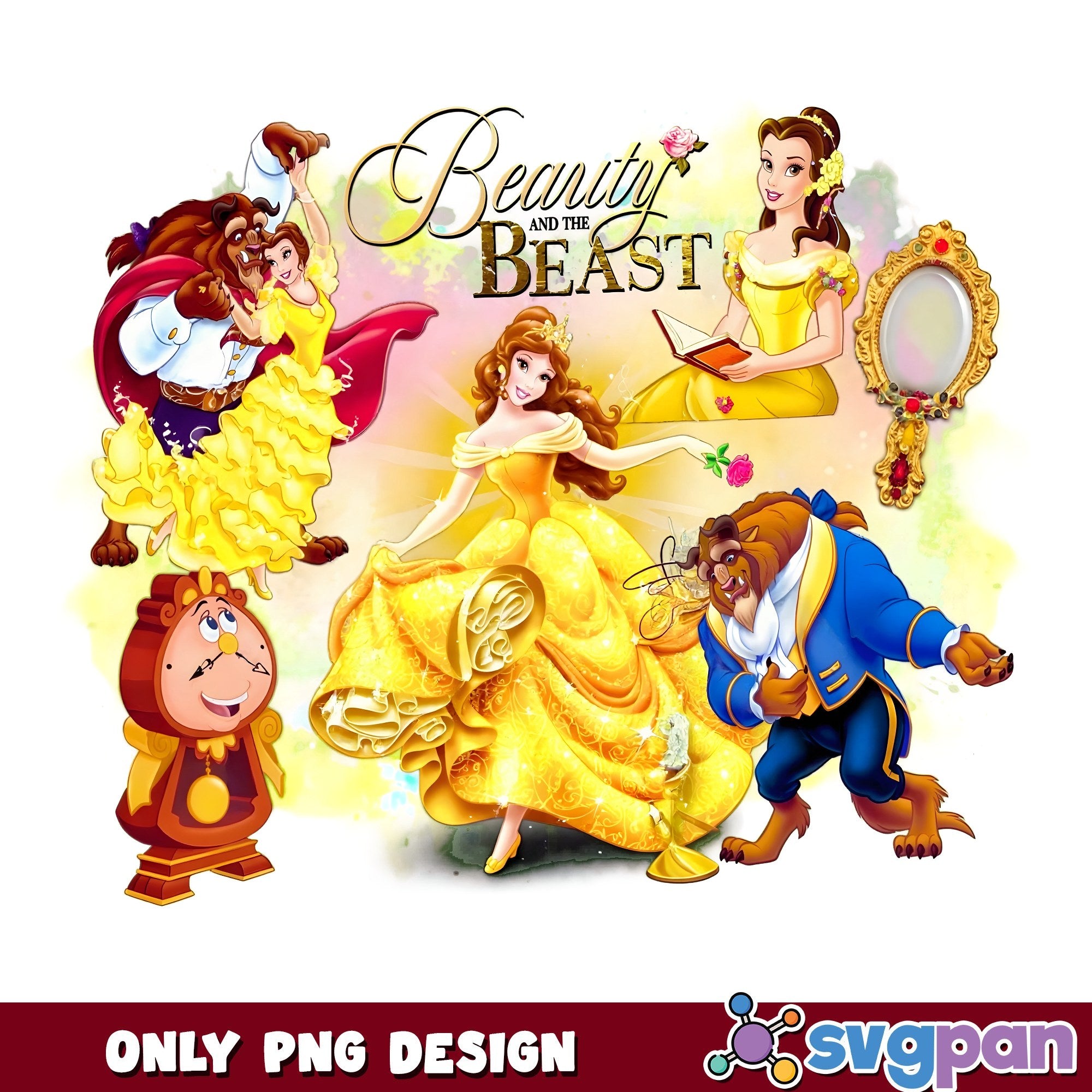Belle Beast Character Collage PNG, Beauty And The Beast PNG – svgpan