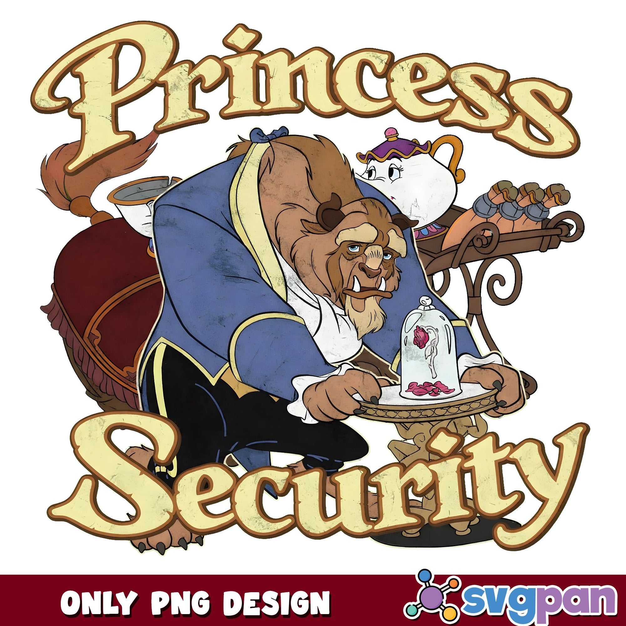 Princess Security Beast Funny PNG, Beauty And The Beast PNG – svgpan